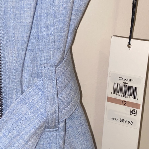 NEW CALVIN KLEIN MOTO BLUE WRAP DRESS SZ 12 NEW WITH TAGS - Picture 8 of 10